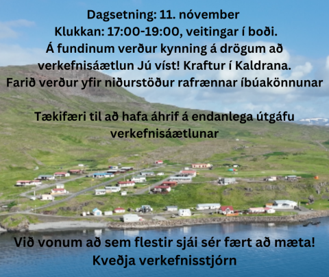 Kynning á verkefnisáætlun í Jú víst! Kraftur í Kaldrana