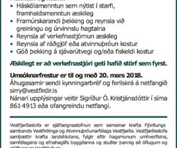 Vestfjarðastofa leitar að nýjum starfsmanni
