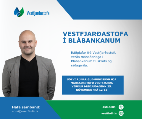 Sölvi hjá Markaðsstofu Vestfjarða í Blábankanum