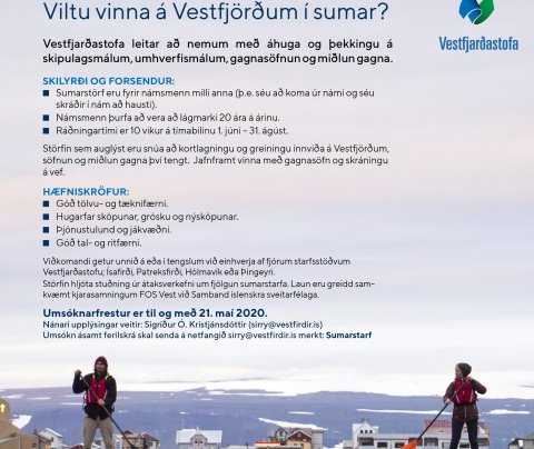 Viltu verja sumrinu á Vestfjörðum?